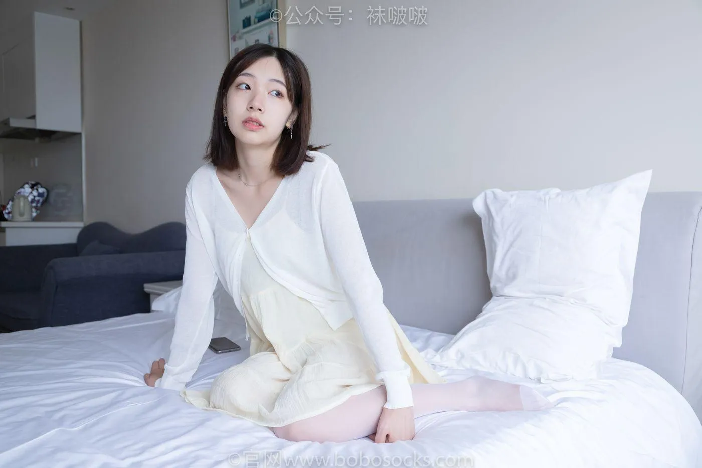 [BoBoSocks袜啵啵]NO.005 小甜豆-帆布鞋、薄白丝 [133P]插图3